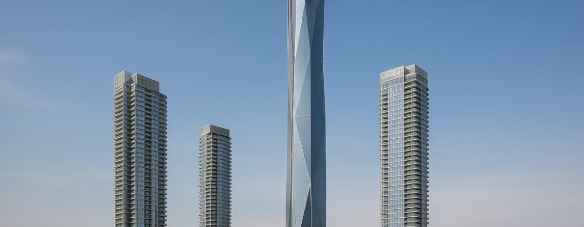 View of the Merdeka 118 complex featuring Oakwood Premier Kuala Lumpur, Merdeka Residences West Tower, and East Tower.