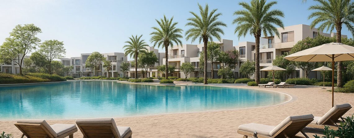 The Oasis by Emaar features world-class amenities such as lagoons with sand beaches.