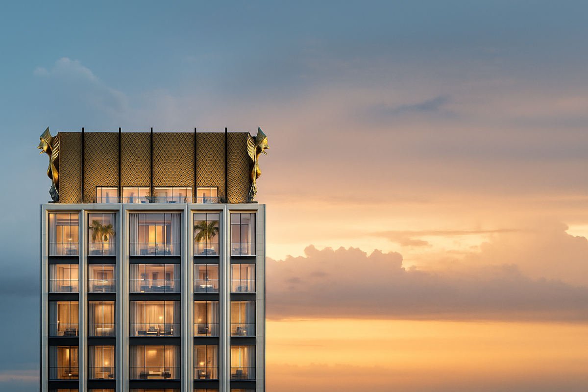 888 Brickell by Dolce & Gabbana, Miami’s first supertall skyscraper featuring a sleek facade and luxury branded residences.